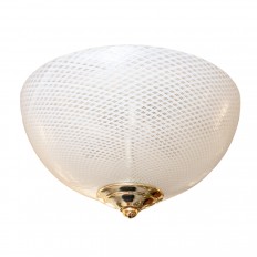 Bowl form lattimo glass flush mount